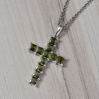 D'Joy Lustro Stella Peridot Zirkonia Schmuckset ca. 50 cm 925 Silber und Edelstahl