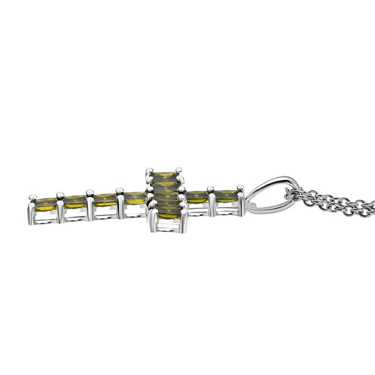 D'Joy Lustro Stella Peridot Zirkonia Schmuckset ca. 50 cm 925 Silber und Edelstahl