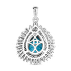 Djoy Sleeping Beauty Türkis, Moissanit Anhänger mit Kette 925 Silber rhodiniert ca. 4.83 ct