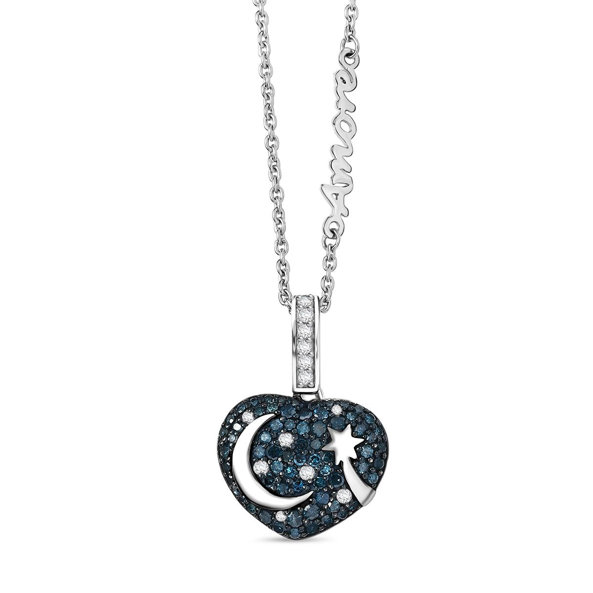 GP Celestial Dream Kollektion- Blauer Diamant, Kanchanaburi Blauer Saphir Schmuckset 925 Silber rhodiniert ca. 1.04 ct