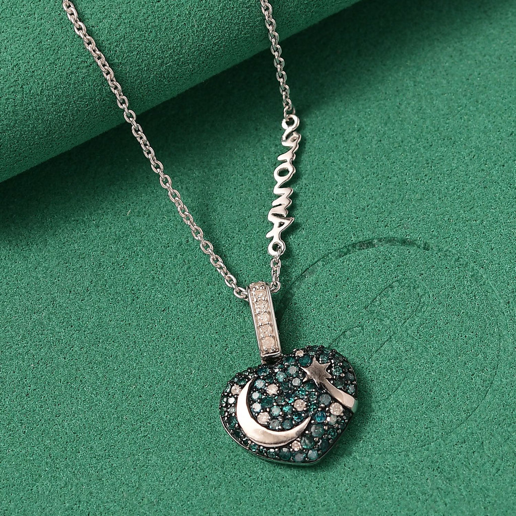 GP Celestial Dream Kollektion- Blauer Diamant, Kanchanaburi Blauer Saphir Schmuckset 925 Silber rhodiniert ca. 1.04 ct