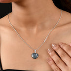 GP Celestial Dream Kollektion- Blauer Diamant, Kanchanaburi Blauer Saphir Schmuckset 925 Silber rhodiniert ca. 1.04 ct