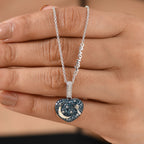 GP Celestial Dream Kollektion- Blauer Diamant, Kanchanaburi Blauer Saphir Schmuckset 925 Silber rhodiniert ca. 1.04 ct