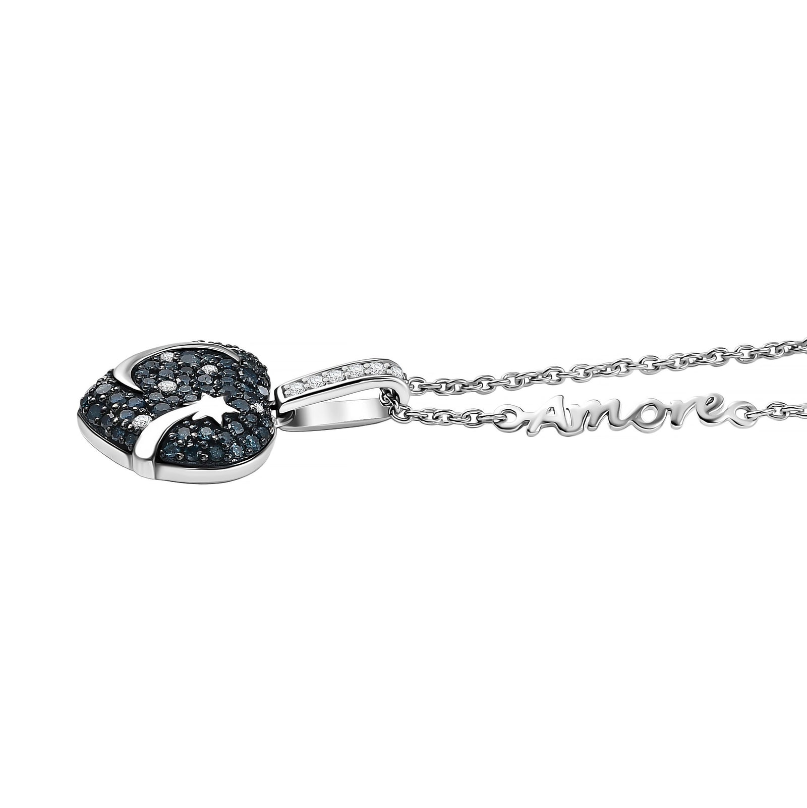 GP Celestial Dream Kollektion- Blauer Diamant, Kanchanaburi Blauer Saphir Schmuckset 925 Silber rhodiniert ca. 1.04 ct