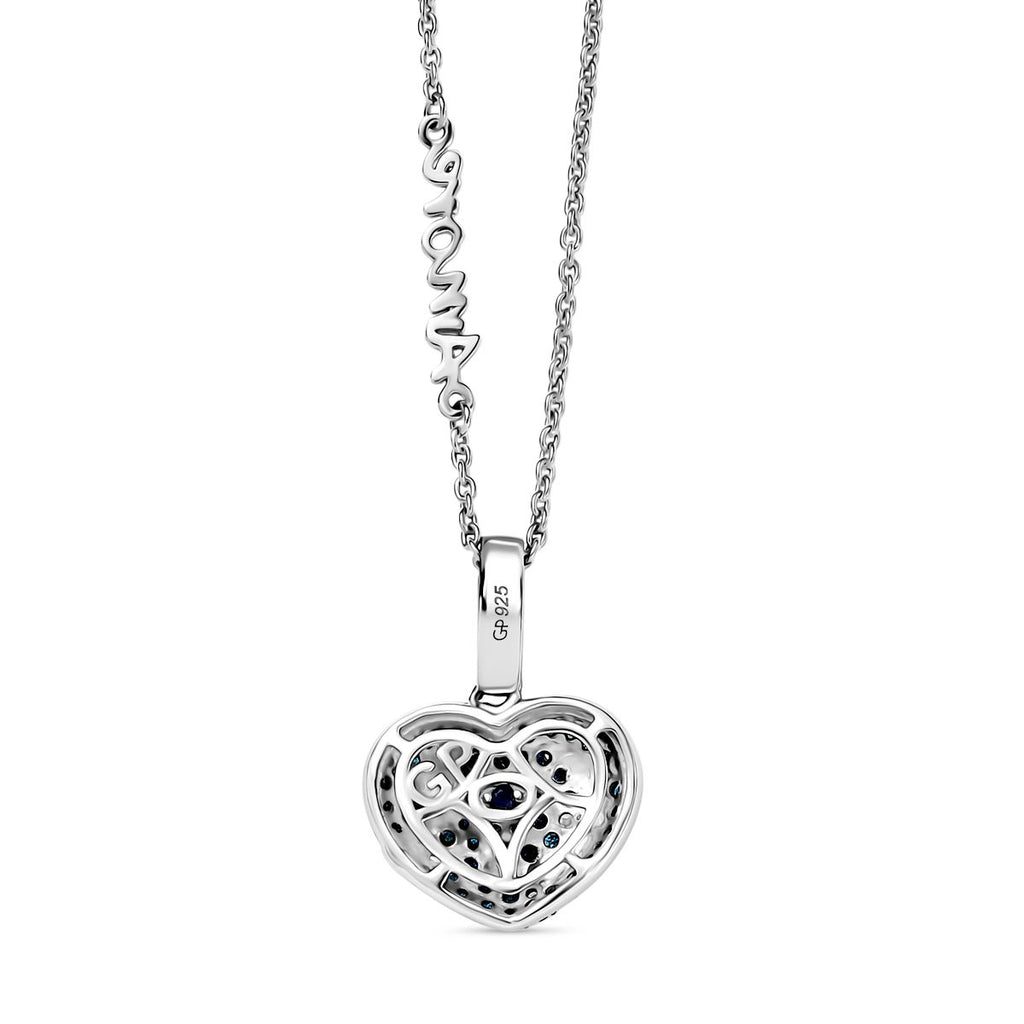 GP Celestial Dream Kollektion- Blauer Diamant, Kanchanaburi Blauer Saphir Schmuckset 925 Silber rhodiniert ca. 1.04 ct