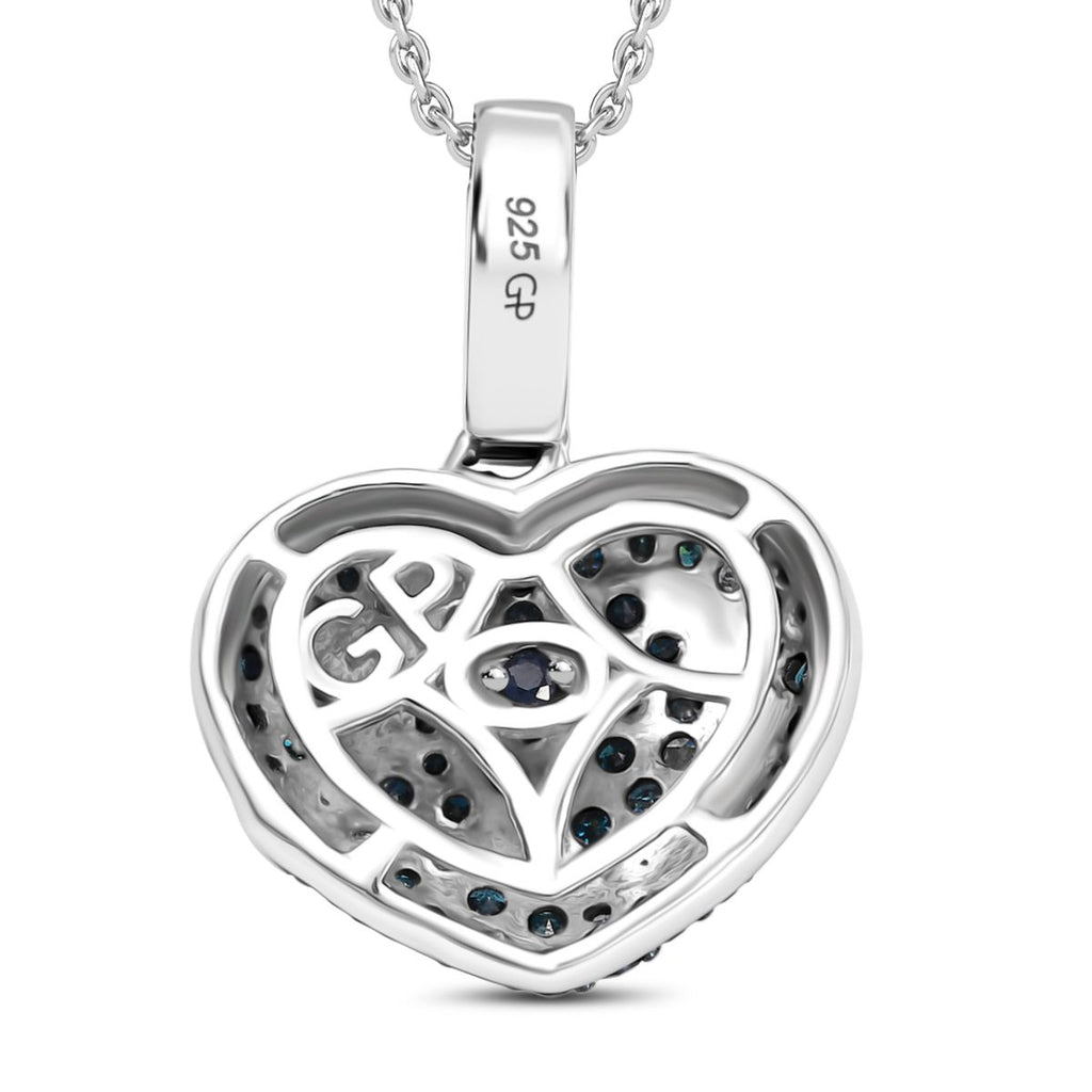GP Celestial Dream Kollektion- Blauer Diamant, Kanchanaburi Blauer Saphir Schmuckset 925 Silber rhodiniert ca. 1.04 ct