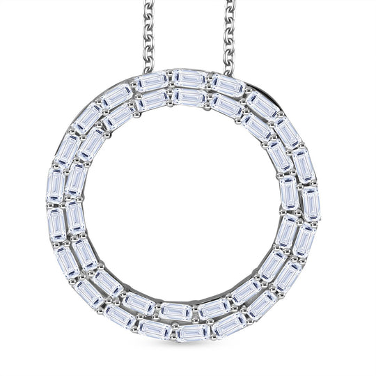LUXURIANT DIAMOND - Lab Grown Diamant SI-GH SGL zertifiziert Anhänger mit Kette ca. 50 cm, 925 Silber 750 Gelbgold Vermeil ca. 2.00 ct