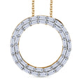 LUXURIANT SGL zertifizierter SI-GH Labor Diamant Anhänger mit 50cm Kette, 925 Silber 750 Gelbgold Vermeil - 2 ct.