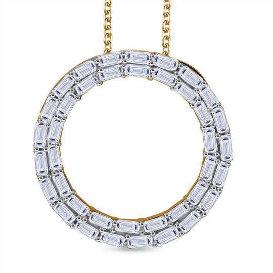 LUXURIANT DIAMOND - Lab Grown Diamant SI-GH SGL zertifiziert Anhänger mit Kette ca. 50 cm, 925 Silber rhodiniert ca. 2.00 ct