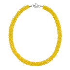 2er Set - Gelber Kristall Halskette und Armband, flexibel