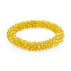 2er Set - Gelber Kristall Halskette und Armband, flexibel