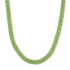 2er Set - Grüner Kristall Halskette und Armband, flexibel