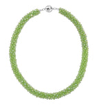 2er Set - Grüner Kristall Halskette und Armband, flexibel
