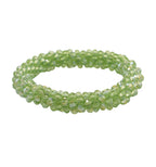 2er Set - Grüner Kristall Halskette und Armband, flexibel