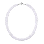 2er Set - Weißer Kristall Halskette und Armband, flexibel