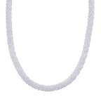 2er Set - Weißer Kristall Halskette und Armband, flexibel
