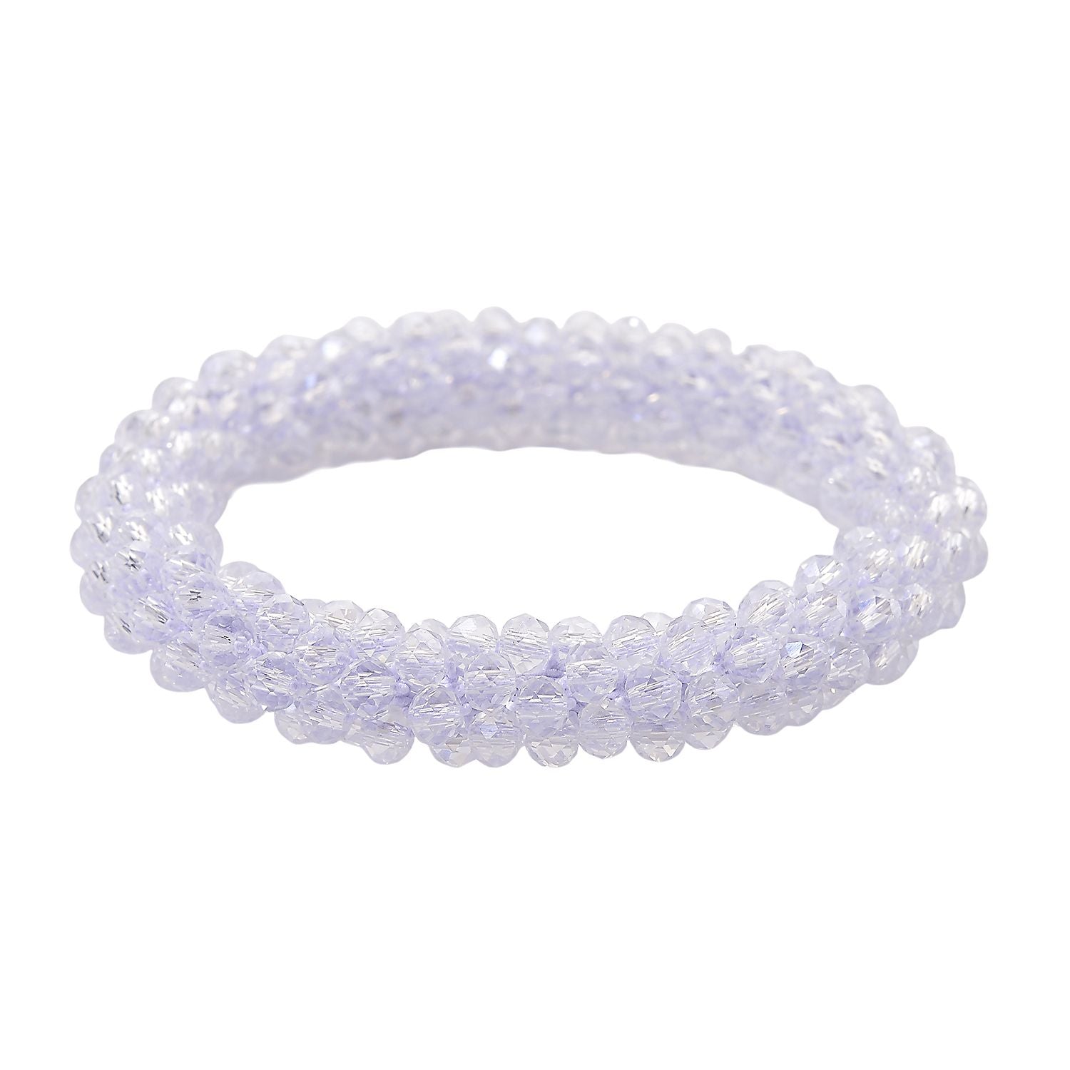2er Set - Weißer Kristall Halskette und Armband, flexibel