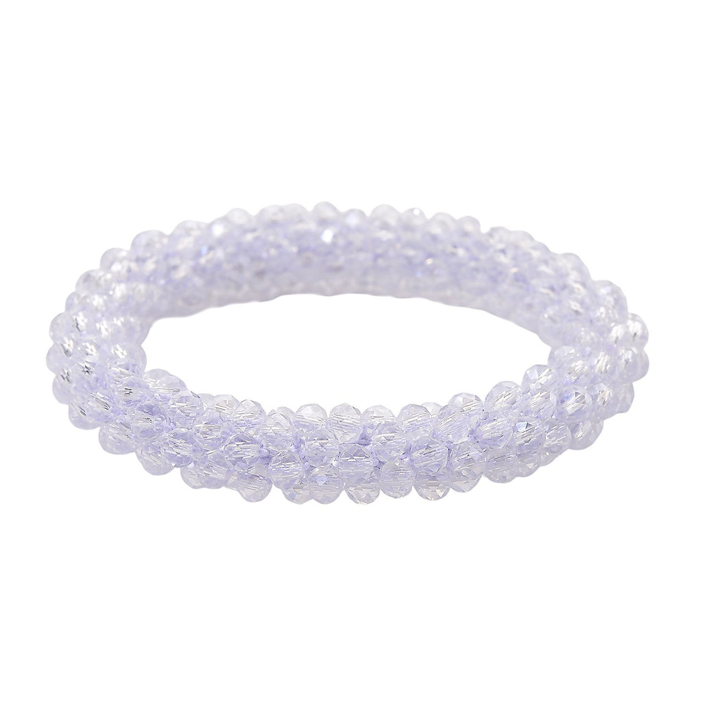 2er Set - Weißer Kristall Halskette und Armband, flexibel