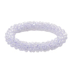 2er Set - Weißer Kristall Halskette und Armband, flexibel