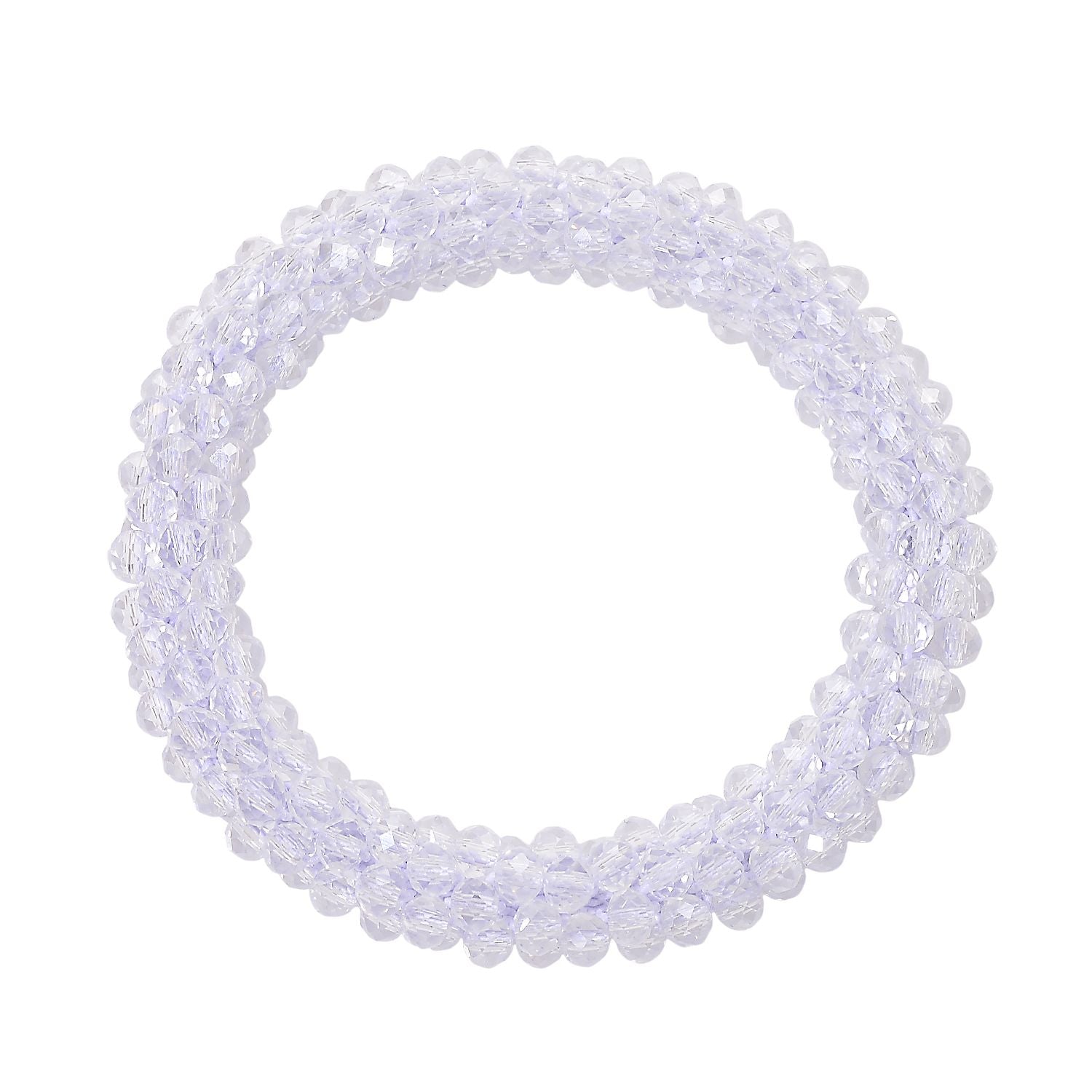 2er Set - Weißer Kristall Halskette und Armband, flexibel