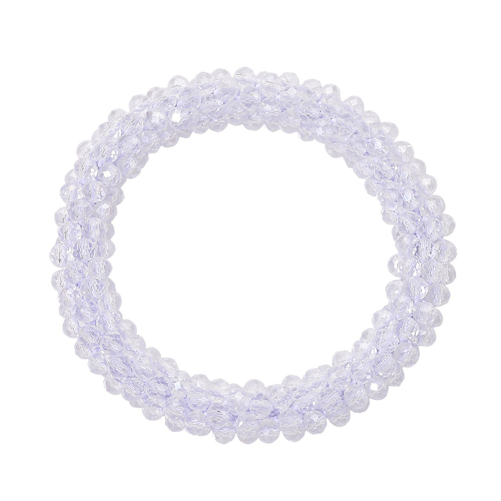 2er Set - Weißer Kristall Halskette und Armband, flexibel