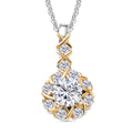 D'Joy Moissanit Anhänger mit Kette ca. 50 cm, 925 Silber platiniert und vergoldet ca. 0.77 ct