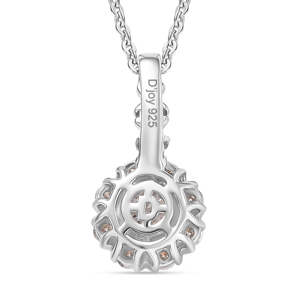 D'Joy Moissanit Anhänger mit Kette ca. 50 cm, 925 Silber platiniert und vergoldet ca. 0.77 ct