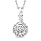 D'Joy Moissanit Anhänger mit Kette ca. 50 cm, 925 Silber platiniert und vergoldet ca. 0.77 ct