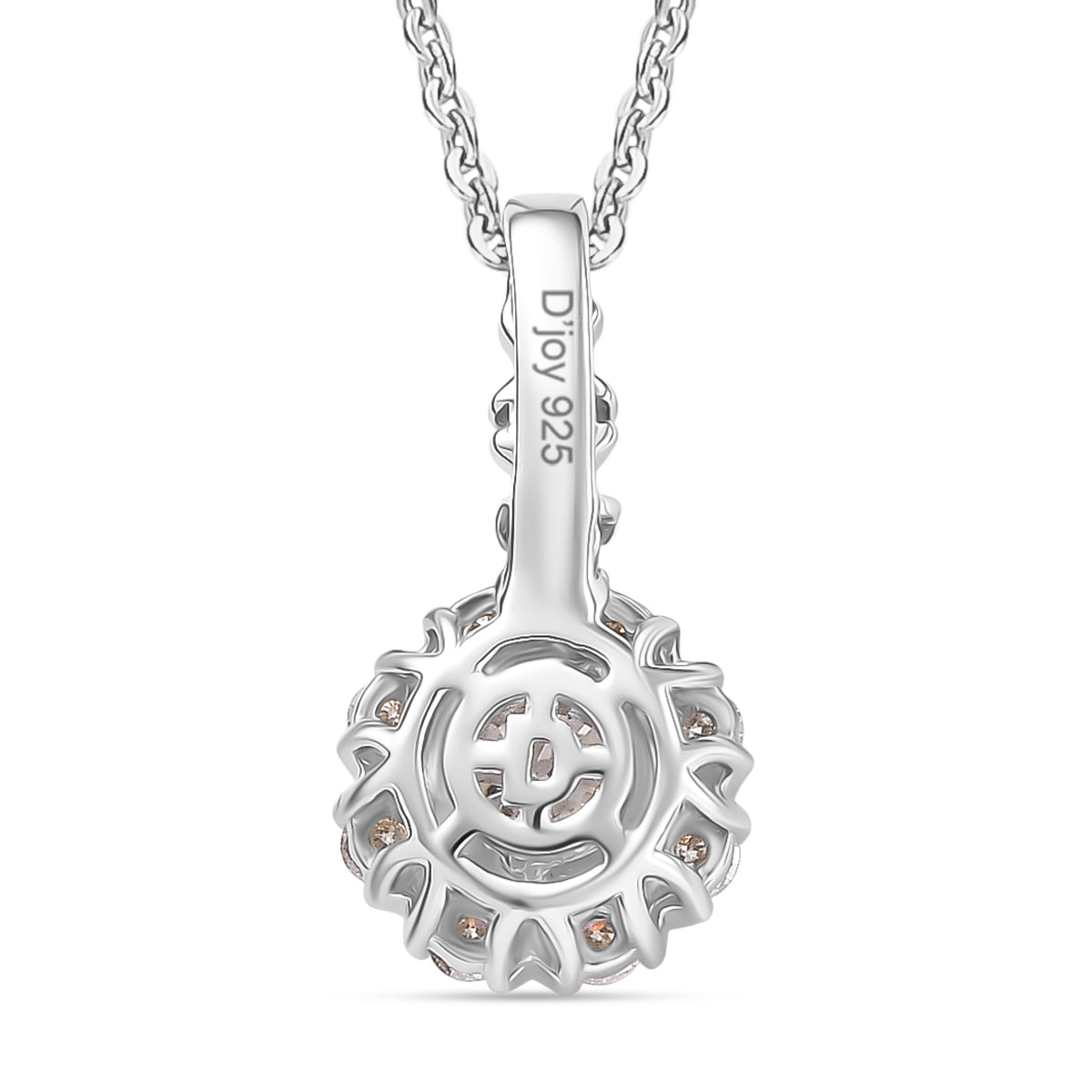 D'Joy Moissanit Anhänger mit Kette ca. 50 cm, 925 Silber platiniert und vergoldet ca. 0.77 ct