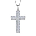 LUXURIANT SGL zertifizierter SI-GH Labor Diamant Kreuz Anhänger mit 50cm Kette, 925 Silber rhodiniert - 1 ct.