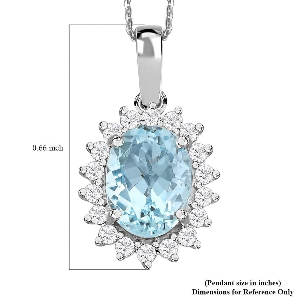 AAA Santamaria Aquamarin, Weißer Diamant Schmuckset, AGI zertifiziert und geprüft, 750 Weißgold ca. 1.40 ct