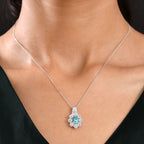 D'joy AAA Betroka Blauer Apatit Anhänger mit Kette (ca. 50 cm), 925 Silber rhodiniert ca. 1,99 ct.