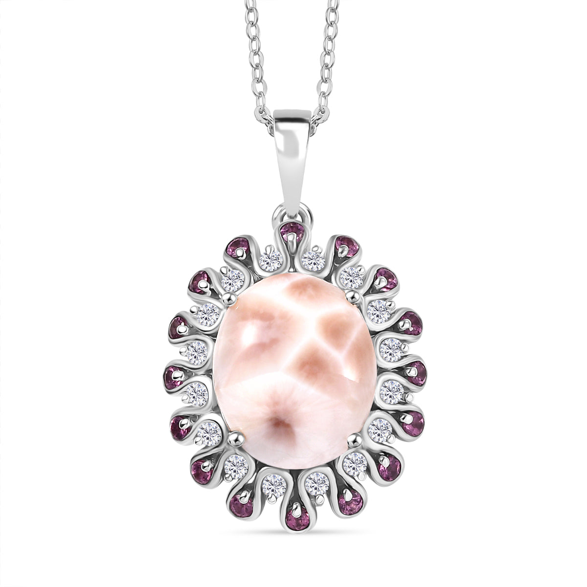 Djoy AA Natrolith, Weißer Zirkon Schmuckset 925 Silber rhodiniert ca. 6.26 ct