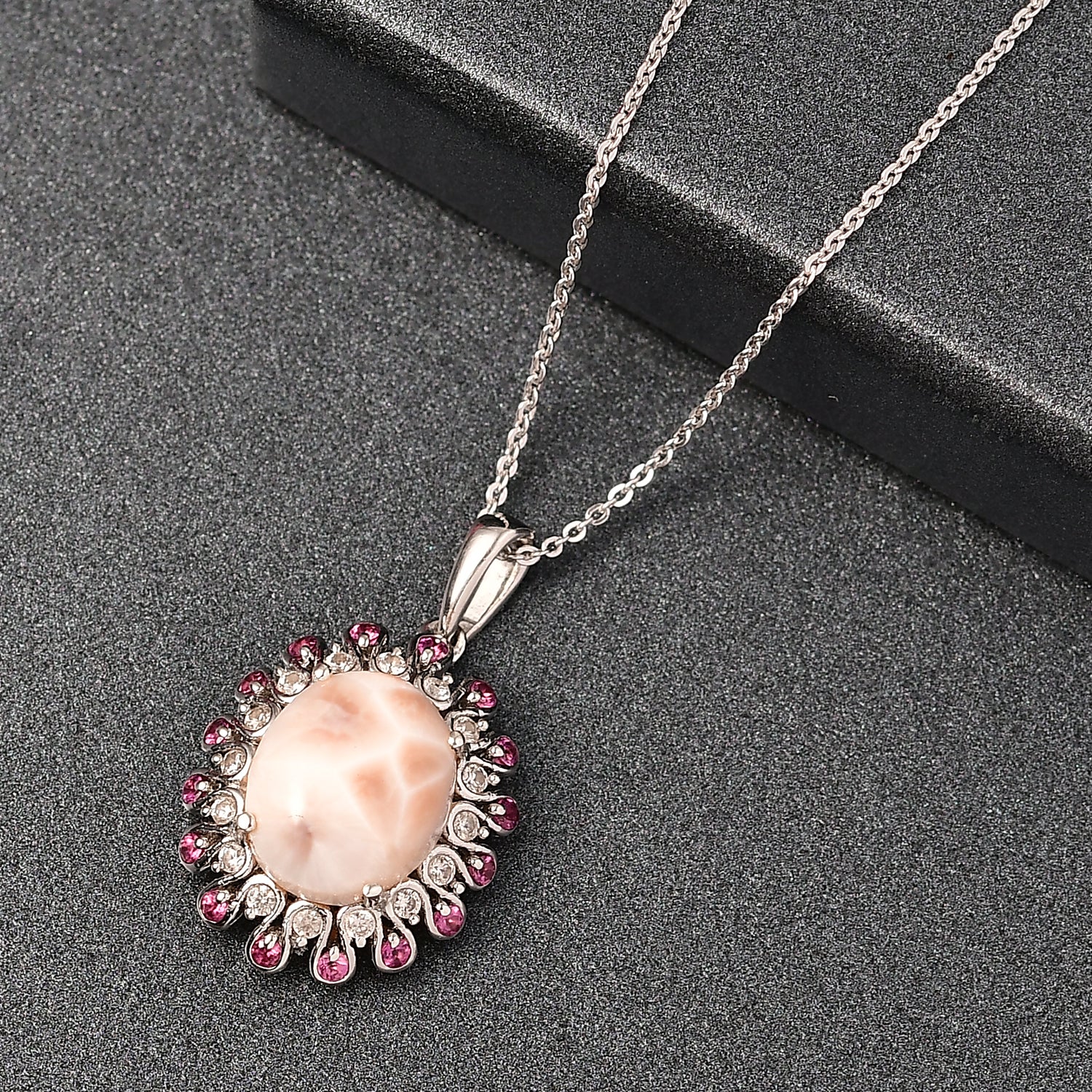 Djoy AA Natrolith, Weißer Zirkon Schmuckset 925 Silber rhodiniert ca. 6.26 ct