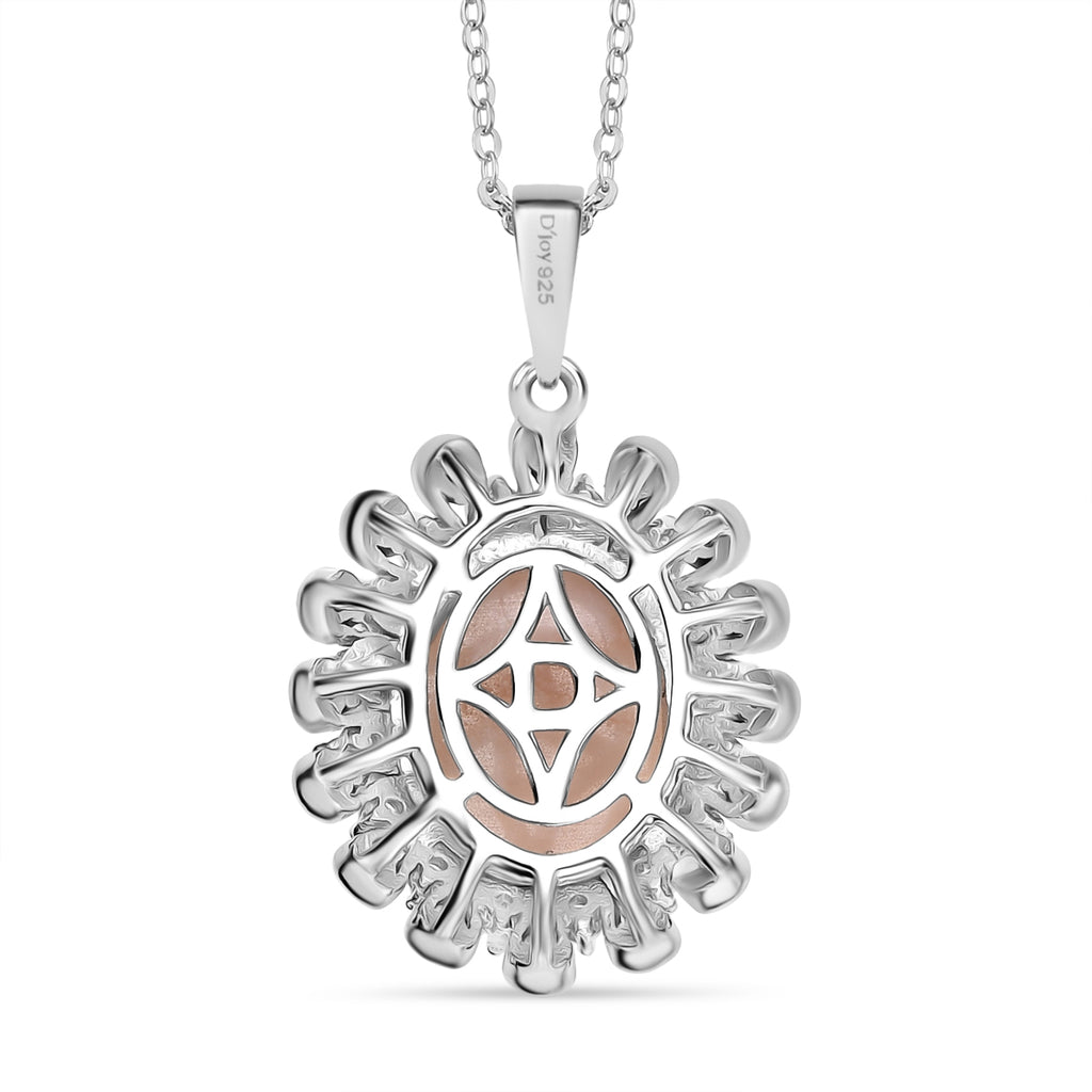 Djoy AA Natrolith, Weißer Zirkon Schmuckset 925 Silber rhodiniert ca. 6.26 ct