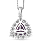 AAA Lab Grown Lila Saphir, Lab Grown Diamant AGI zertifiziert Schmuckset 417 Gold, 417 Gold Weißgold Vergoldet ca. 3.87 ct