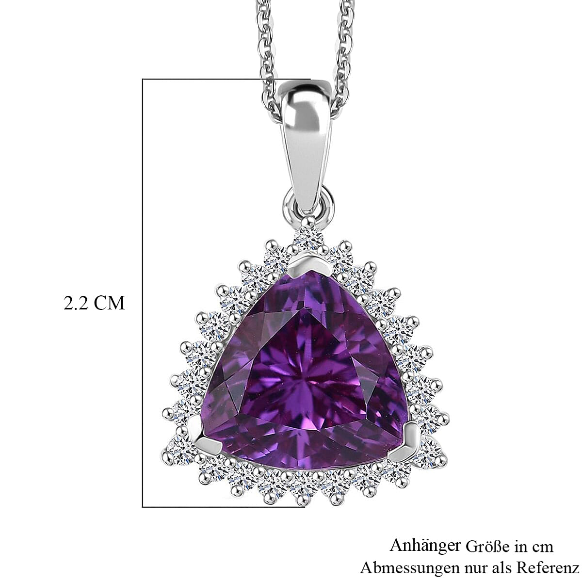 AAA Lab Grown Lila Saphir, Lab Grown Diamant AGI zertifiziert Schmuckset 417 Gold, 417 Gold Weißgold Vergoldet ca. 3.87 ct
