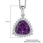AAA Lab Grown Lila Saphir, Lab Grown Diamant AGI zertifiziert Schmuckset 417 Gold, 417 Gold Weißgold Vergoldet ca. 3.87 ct