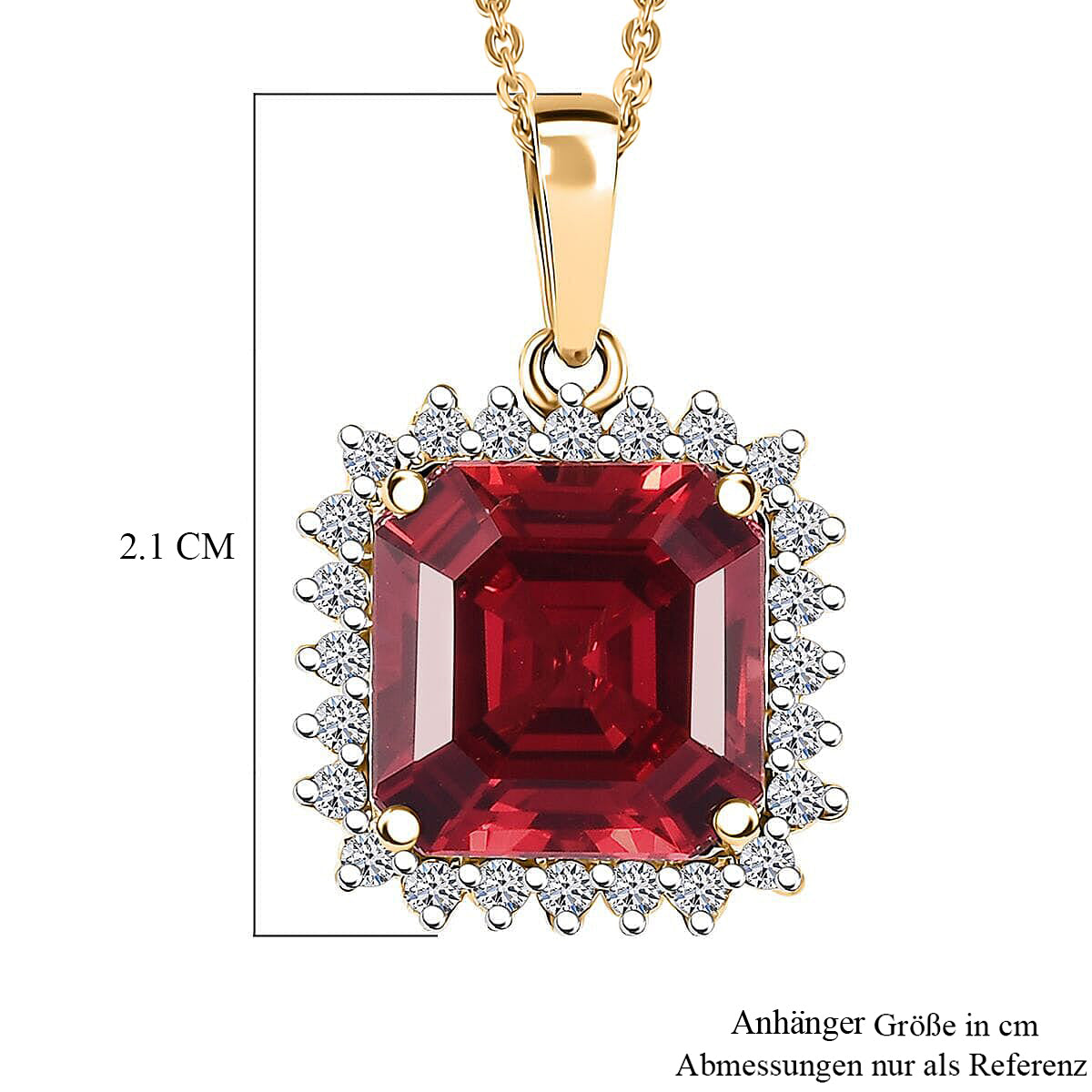 AAA Lab Grown Padparadscha-Saphir, Lab Grown Diamant Schmuckset ca. 45 cm, AGI zertifiziert, 417 Gelb Gold ca. 6,51 ct. (3-9 Werktage Lieferzeit)