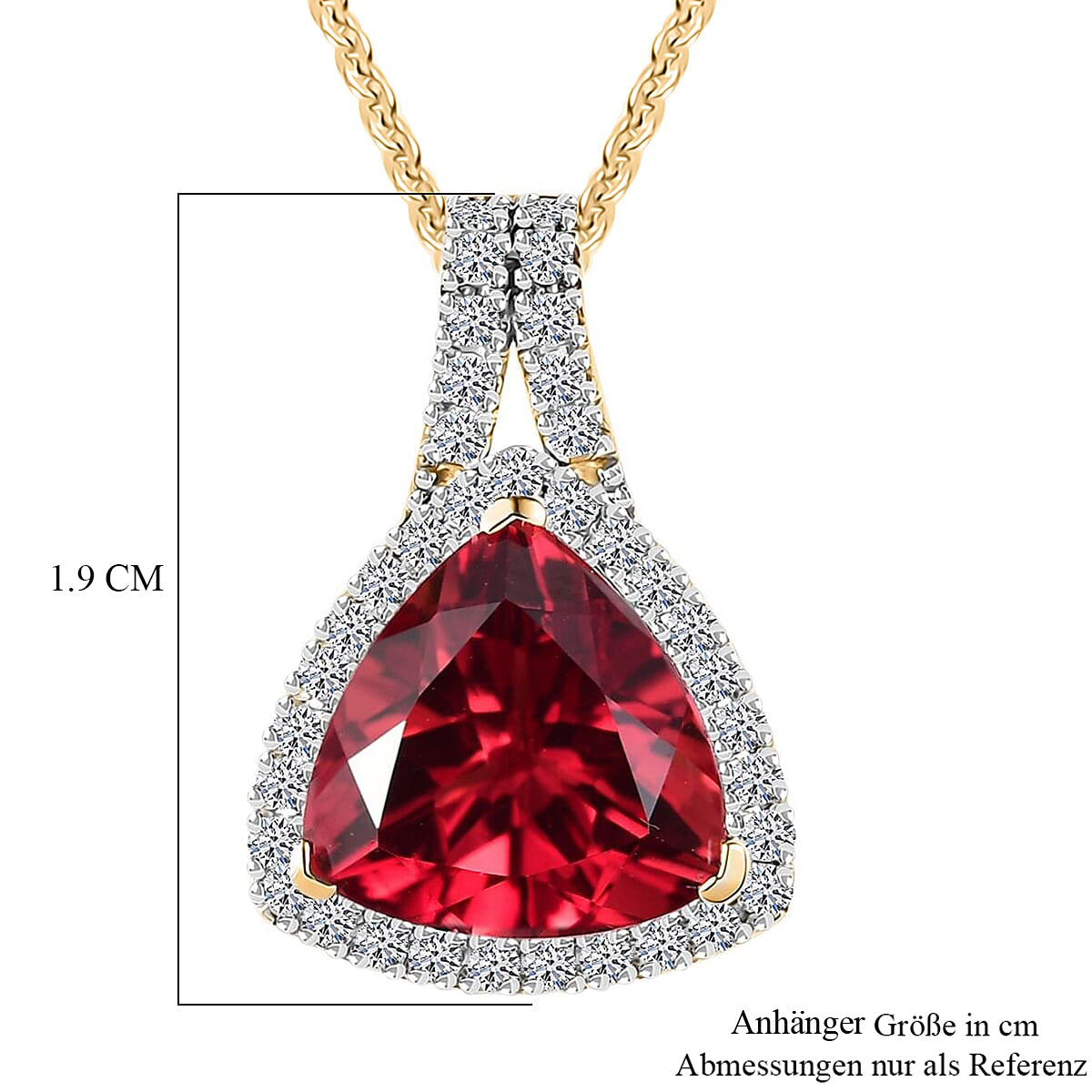 AAA Lab Grown Padparadscha-Saphir, Lab Grown Diamant Schmuckset ca. 45 cm 417 Gold, 417 Gold Gelbes Gold ca. 3.87 ct