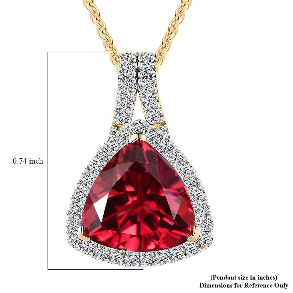 AAA Lab Grown Padparadscha-Saphir, Lab Grown Diamant Schmuckset ca. 45 cm 417 Gold, 417 Gold Gelbes Gold ca. 3.87 ct