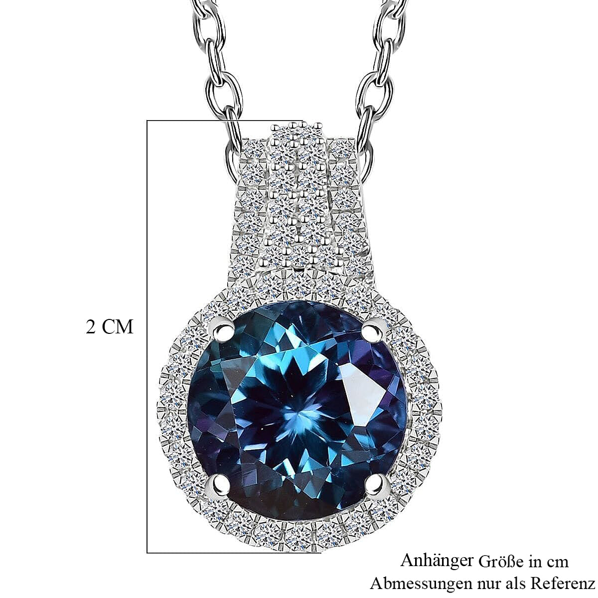 AAA Lab Grown Alexandrite, Lab Grown Diamant Schmuckset 417 Gold, 417 Gold Weißgold Vergoldet ca. 5.35 ct