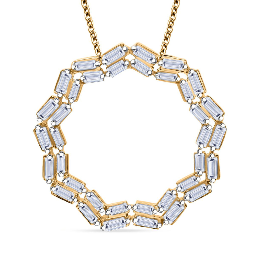 LUXURIANT DIAMOND -Lab Grown Diamant Anhänger mit Kette ca. 50 cm, 925 Silber 750 Gelbgold Vermeil ca. 1.00 ct
