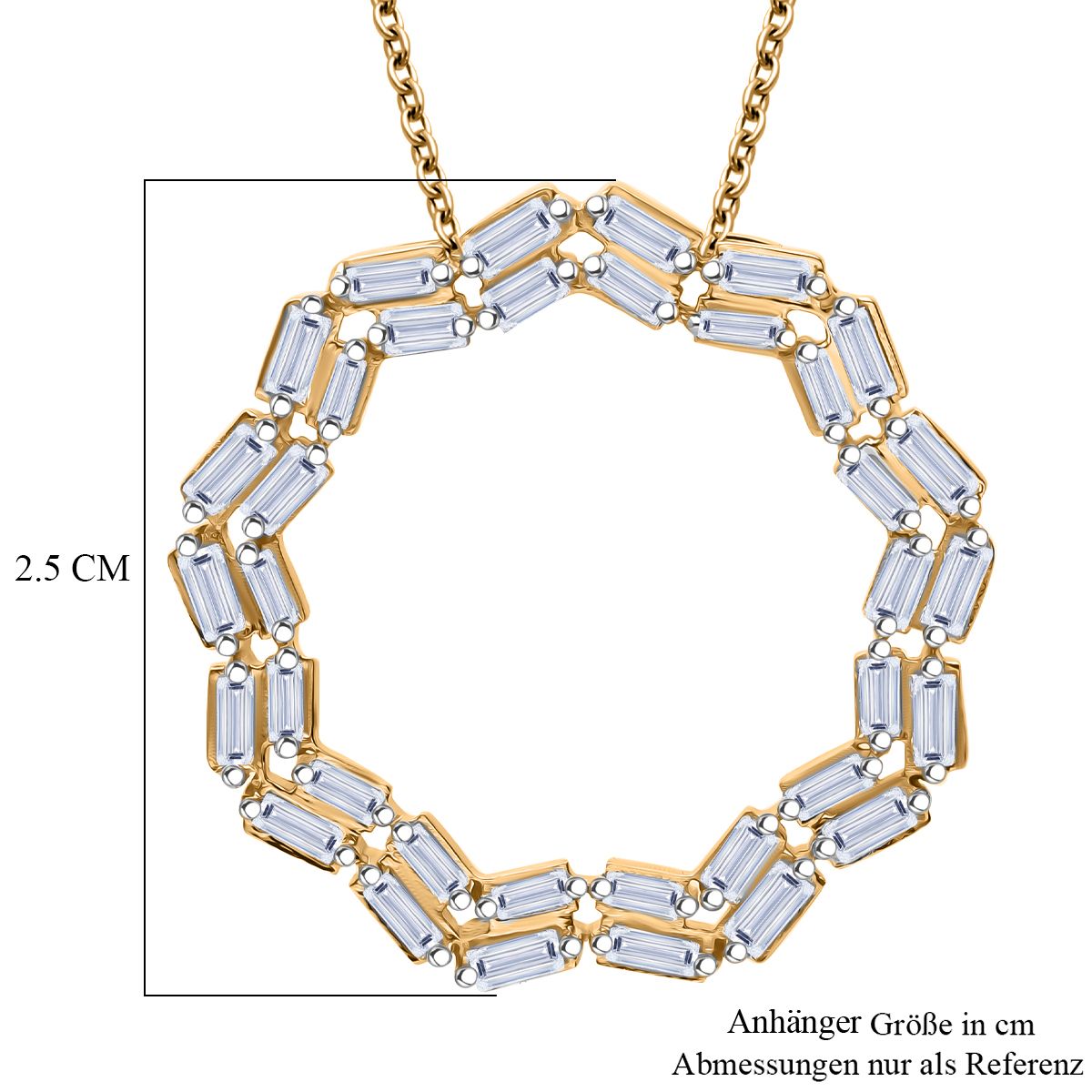 LUXURIANT DIAMOND -Lab Grown Diamant Anhänger mit Kette ca. 50 cm, 925 Silber 750 Gelbgold Vermeil ca. 1.00 ct
