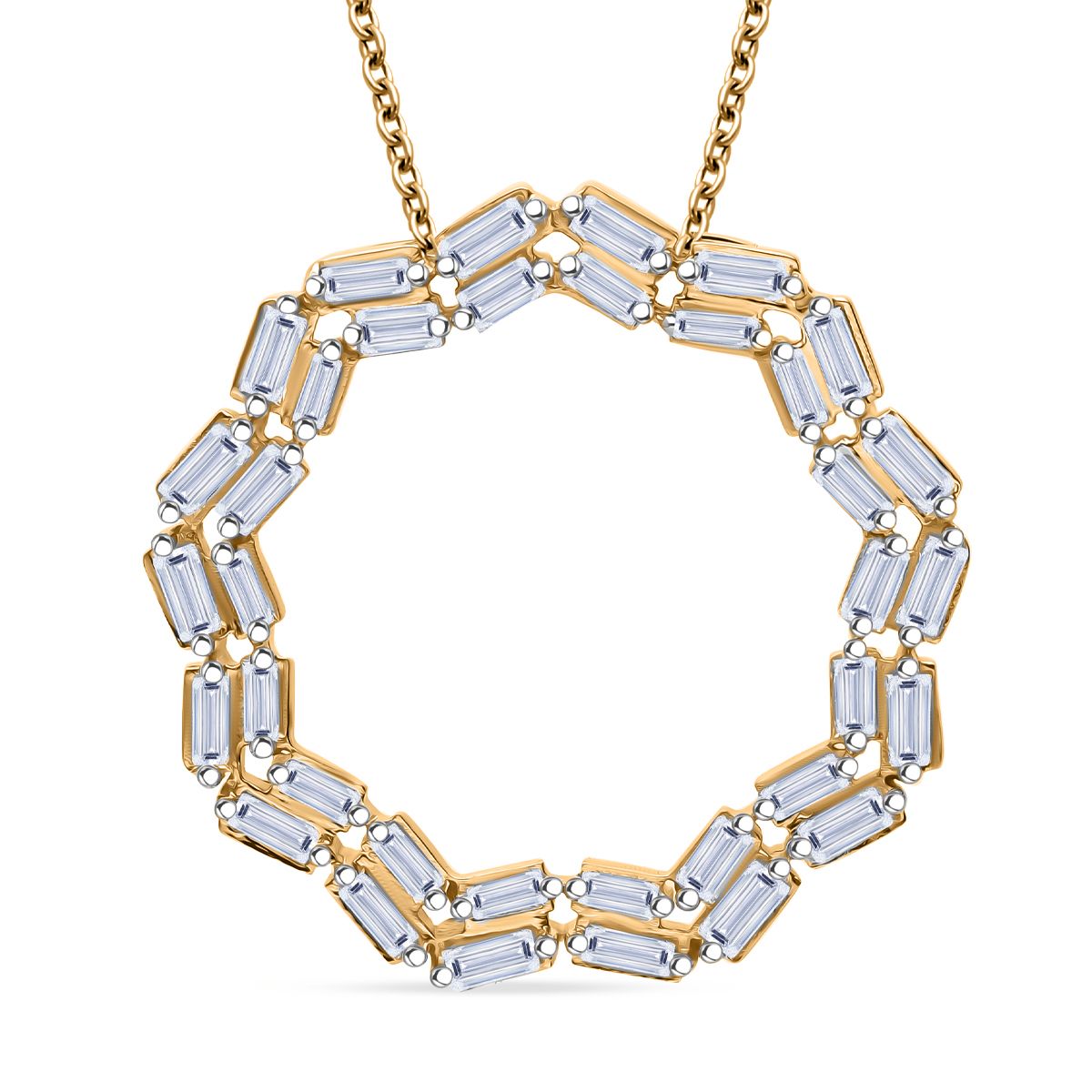 LUXURIANT DIAMOND -Lab Grown Diamant Anhänger mit Kette ca. 50 cm, 925 Silber 750 Gelbgold Vermeil ca. 1.00 ct