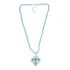 D joy Pfau Quarz Triplette Anhänger mit Kette (ca. 45 cm + 5 cm Extender), 925 Silber ca. 35.34 ct