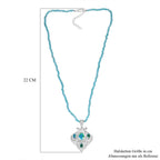 D joy Pfau Quarz Triplette Anhänger mit Kette (ca. 45 cm + 5 cm Extender), 925 Silber ca. 35.34 ct