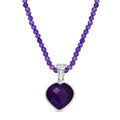 D'joy Afrikanischer Amethyst Anhänger mit Kette ca. 45 cm + 5 cm Extender, 925 Silber rhodiniert ca. 40.92 ct