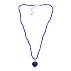 D'joy Afrikanischer Amethyst Anhänger mit Kette ca. 45 cm + 5 cm Extender, 925 Silber rhodiniert ca. 40.92 ct