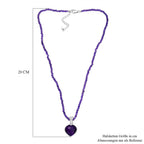 D'joy Afrikanischer Amethyst Anhänger mit Kette ca. 45 cm + 5 cm Extender, 925 Silber rhodiniert ca. 40.92 ct